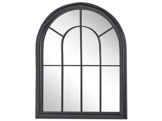 Metalowe lustro ścienne okno 69 x 89 cm czarne EMBRY Beliani