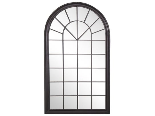 Metalowe lustro ścienne okno 77 x 130 cm czarne TREVOL Beliani