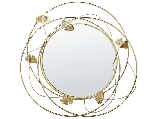 Metalowe okrągłe lustro ścienne ø 47cm złote ANGLET Beliani