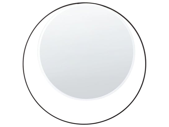 Metalowe okrągłe lustro ścienne ø 50 cm czarne AGDE Beliani