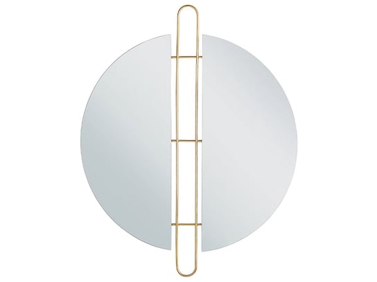 Metalowe okrągłe lustro ścienne ø 52 cm złote ATTIN Beliani