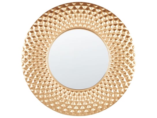 Metalowe okrągłe lustro ścienne ø 60 cm złote COMBE Beliani
