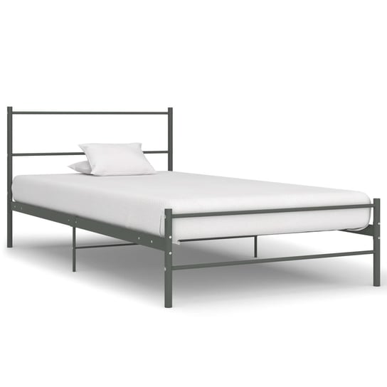 Metalowe pojedyncze łóżko, 209x107x84 cm, szare Inna marka