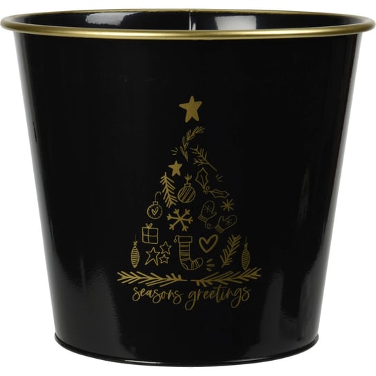 Metalowe wiaderko świąteczne, czarne Home Styling Collection