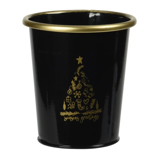 Metalowe wiaderko świąteczne, czarne Home Styling Collection
