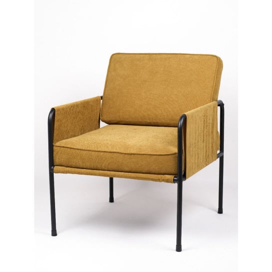Metalowy fotel tapicerowany sztruksową tkaniną. Brąz 66,5x74x79cm Today