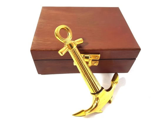 Metalowy otwieracz i korkociąg w drewnianym pudełku - kotwica Kemis - House of Gadgets