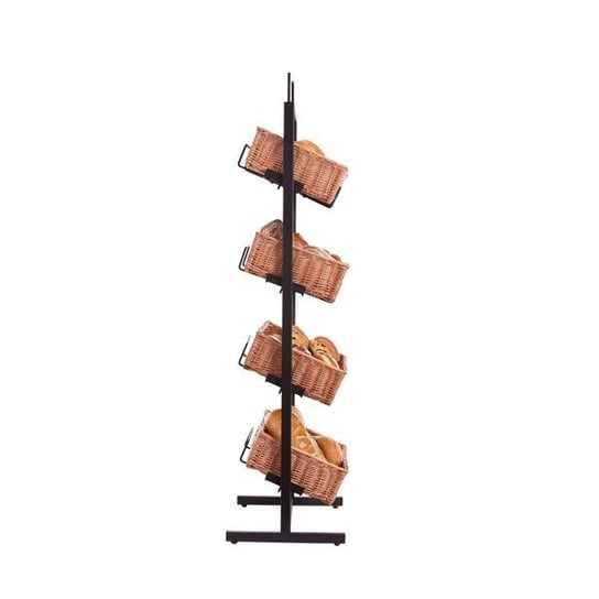 Metalowy stojak ekspozycyjny do sklepu lub piekarni z koszami wiklinowymi 46x36 H132/142 cm-uniwersalny Inna marka