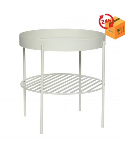 Metalowy stolik w stylu skandynawskim szary, okrągły,loftowy - Hübsch Hubsch Design