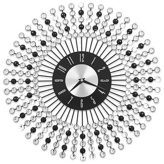 Metalowy zegar ścienny z kryształowymi detalami, ś / AAALOE Inna marka