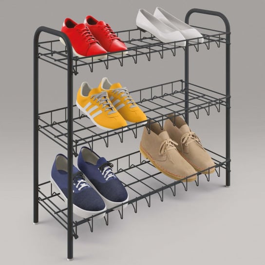 Metaltex 3-poziomowy stojak na buty Shoe 3, czarny Metaltex