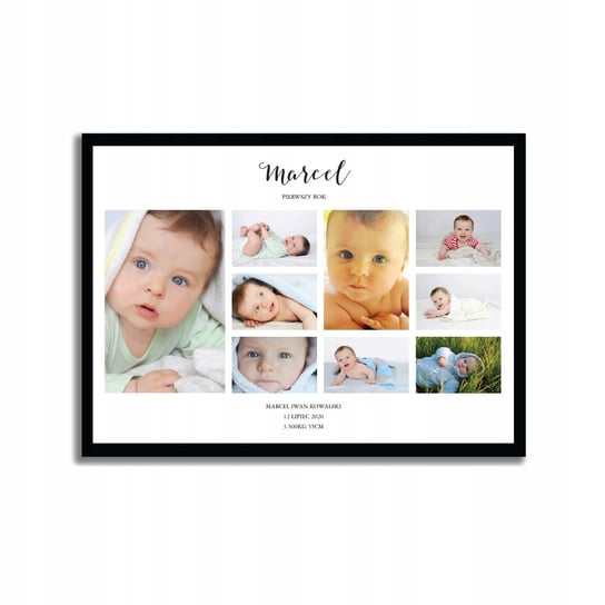 Metryczka ze zdjęciami Twojego dziecka, z imieniem, pierwsze urodziny, narodziny, ze zdjęciami dziecka, Sowia Aleja Inna marka