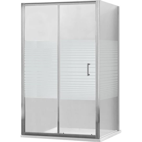 Mexen Apia kabina prysznicowa rozsuwana 110 x 100 cm, transparent/pasy, chrom - 840-110-100-01-20 Mexen