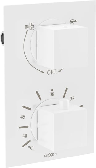 Mexen Cube termostatyczna bateria wannowo-prysznicowa 2-wyjściowa biała - 77502-20 Mexen