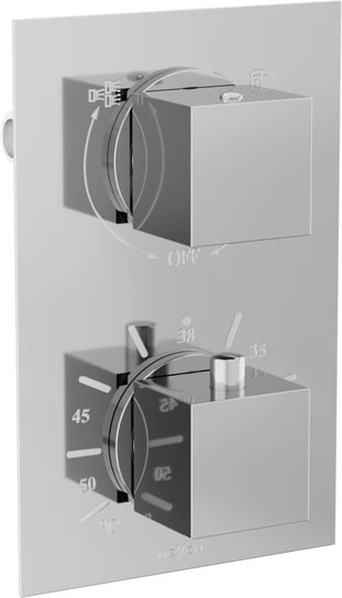 Mexen Cube termostatyczna bateria wannowo-prysznicowa 2-wyjściowa chrom - 77502-00 Mexen
