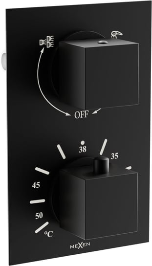 Mexen Cube termostatyczna bateria wannowo-prysznicowa 2-wyjściowa czarna - 77502-70 Mexen