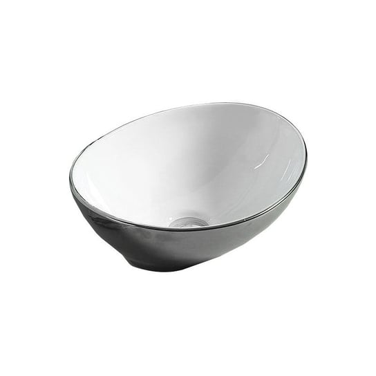 Mexen Elza umywalka nablatowa 40 x 33 cm srebrna/biała - 21014079 Mexen
