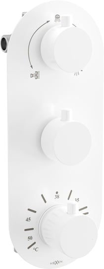 Mexen Kai termostatyczna bateria wannowo-prysznicowa 3-wyjściowa biała - 77603-20 Mexen