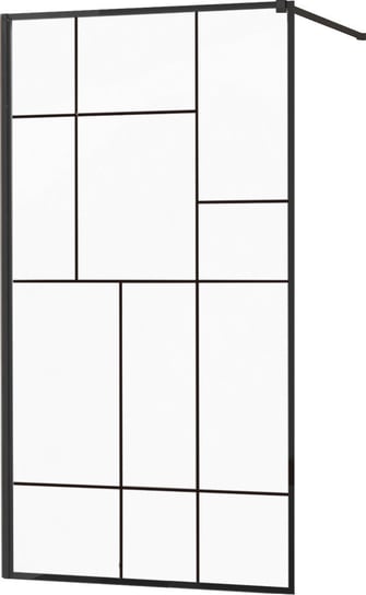 Mexen Kioto ścianka prysznicowa 100 x 200 cm, transparent/czarny wzór 8 mm, czarny - 800-100-101-70-78 Mexen