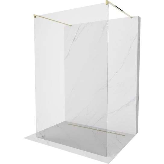Mexen Kioto ścianka prysznicowa wolnostojąca 120 x 200 cm, transparent 8 mm, złota Mexen