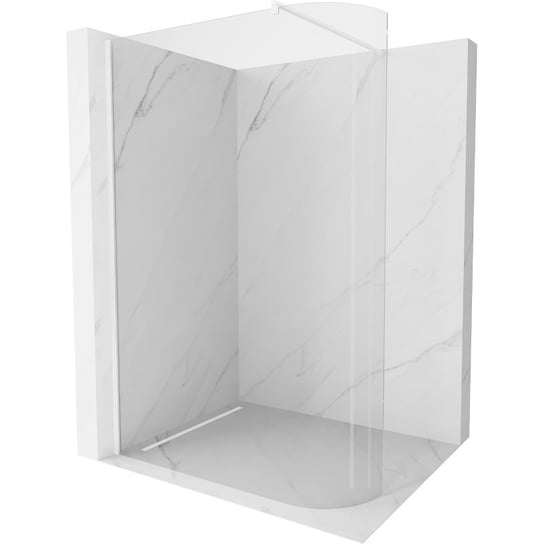Mexen Kioto ścianka prysznicowa zaokrąglona 120 x 200 cm, transparent 8 mm, biała Mexen