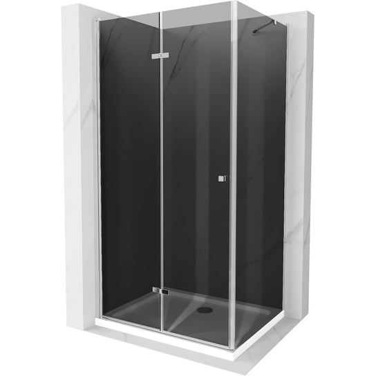 Mexen Lima kabina prysznicowa składana 70 x 120 cm, grafit, chrom + brodzik Flat, biały Mexen