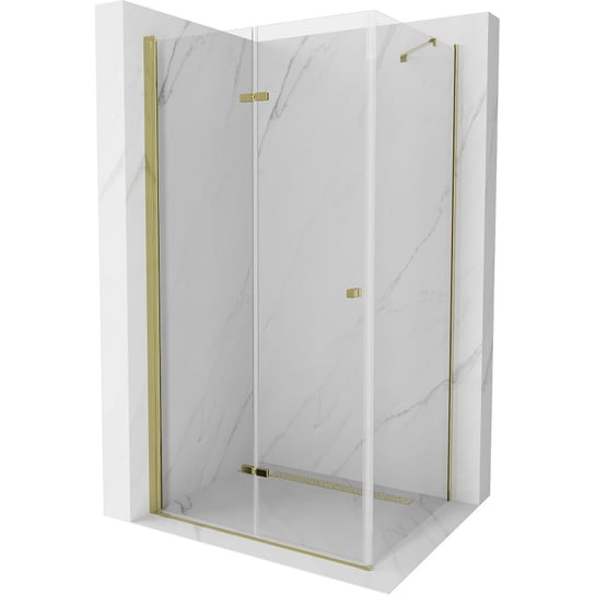 Mexen Lima kabina prysznicowa składana 90 x 100 cm, transparent, złota Mexen