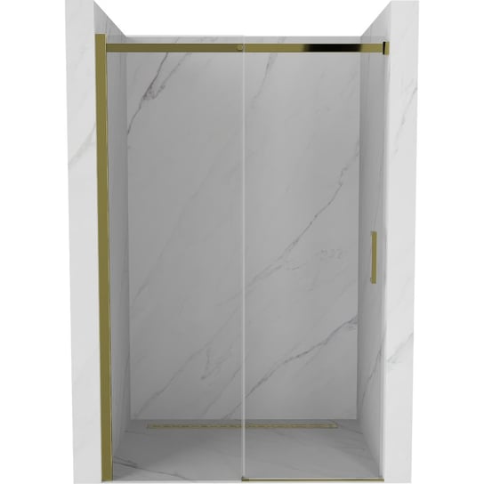 Mexen Omega drzwi prysznicowe rozsuwane 130 cm, transparent, złote Mexen