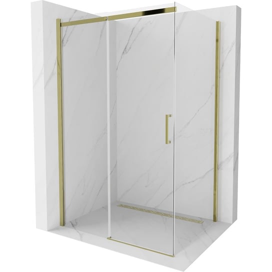 Mexen Omega kabina prysznicowa rozsuwana 130 x 90 cm, transparent, złota Mexen