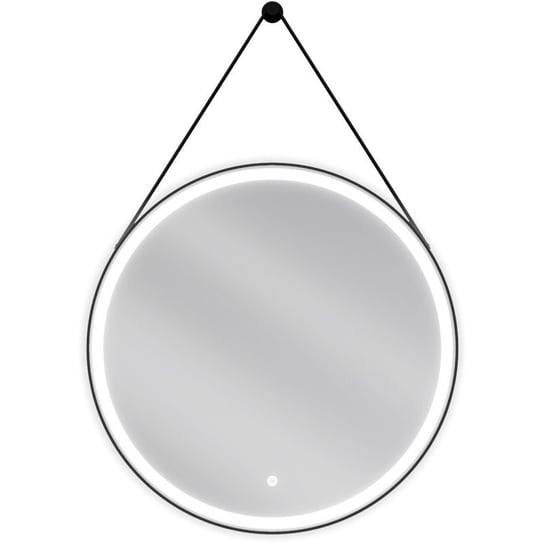 Mexen Reni lustro łazienkowe podświetlane, okrągłe 70 cm, LED 6000K, antypara, czarna rama Mexen