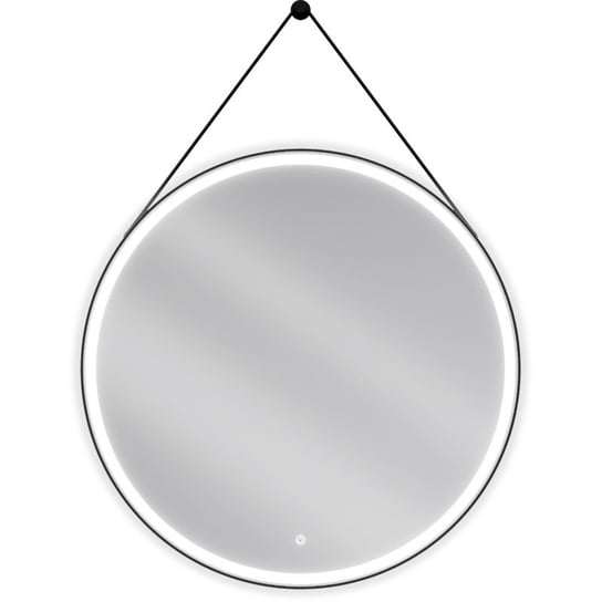 Mexen Reni lustro łazienkowe podświetlane, okrągłe 90 cm, LED 6000K, antypara, czarna rama Mexen