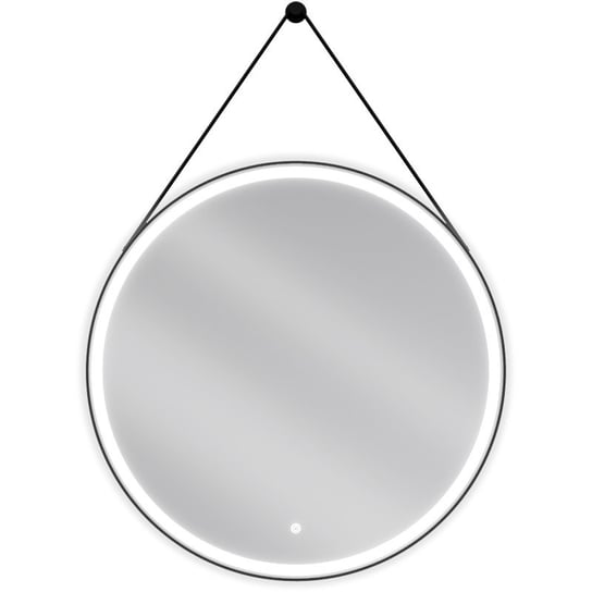 Mexen Reni lustro łazienkowe podświetlane, okragłes 80 cm, LED 6000K, antypara, czarna rama Mexen