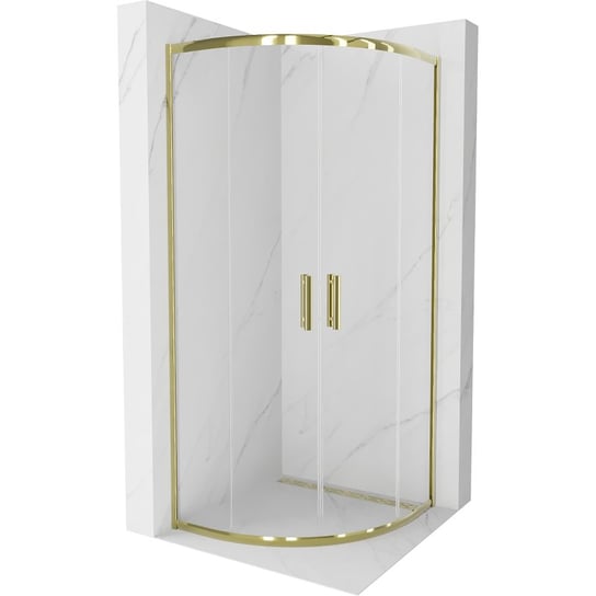 Mexen Rio kabina prysznicowa półokrągła 70 x 70 cm, transparent, złota Mexen