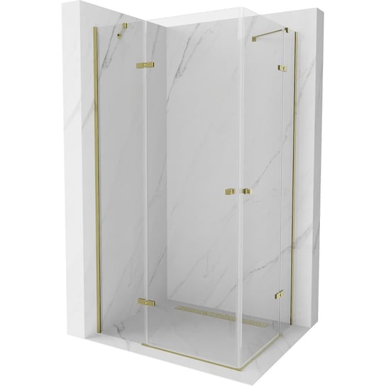 Mexen Roma Duo kabina prysznicowa uchylna 80 x 70 cm, transparent, złota Mexen