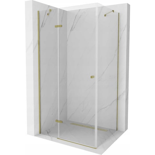 Mexen Roma kabina prysznicowa uchylna 120 x 100 cm, transparent, złota Mexen