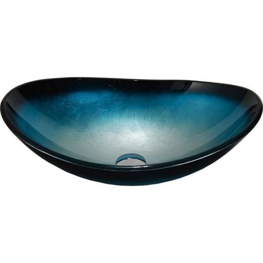 Mexen Sonia szklana umywalka nablatowa 54 x 37 cm, niebieska - 24145447 Mexen