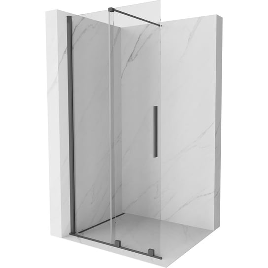 Mexen Velar drzwi prysznicowe rozsuwane Walk-in 70 cm, transparent, gun gray szczotkowany Mexen