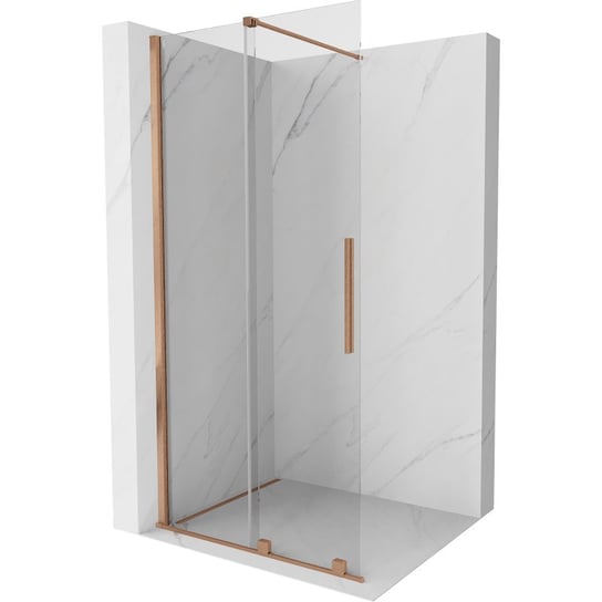 Mexen Velar drzwi prysznicowe rozsuwane Walk-in 70 cm, transparent, miedź szczotkowana Mexen