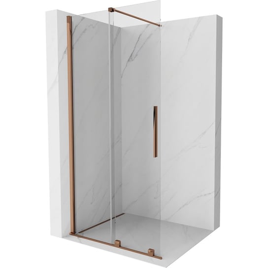 Mexen Velar drzwi prysznicowe rozsuwane Walk-in 70 cm, transparent, różowe złoto Mexen