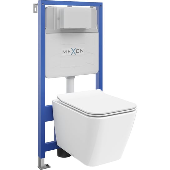 Mexen zestaw podtynkowy WC stelaż Fenix Slim z miską WC Cube i deską wolnoopadającą, biały Mexen