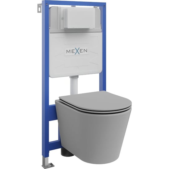 Mexen zestaw podtynkowy WC stelaż Fenix Slim z miską WC Rico i deską wolnoopadającą, szary jasny mat Mexen