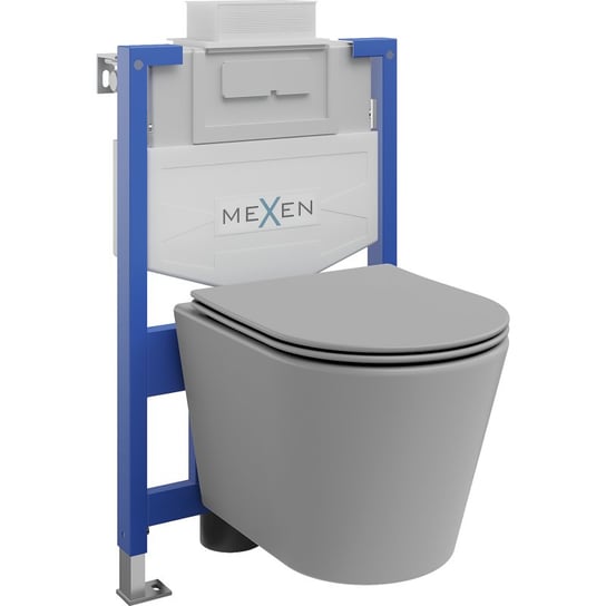 Mexen zestaw podtynkowy WC stelaż Fenix XS-U z miską WC Rico i deską wolnoopadającą, szary jasny mat Mexen