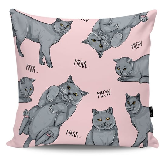MIA home, Poduszka dekoracyjna British Cat Lover : Kolor - Różowy MIA home