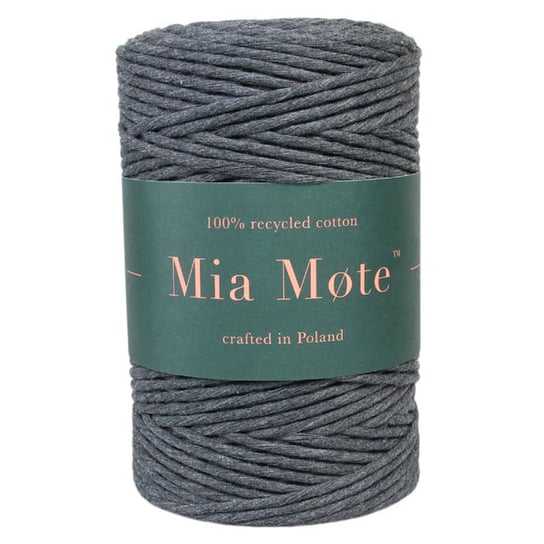 Mia Mote™ Classic Line Sznurek bawełniany skręcany do makramy 3mm smoky quartz-Szpula ~ 100 m Inna marka