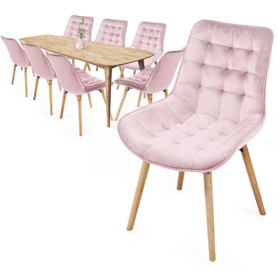 MIADOMODO Zestaw krzeseł do jadalni, różowy, 8 sztuk Miadomodo