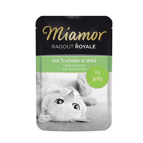 Miamor Ragout Royale - Mokra karma dla kota z indykiem I Dziczyzną W galaretce – Miseczka 100g Miamor