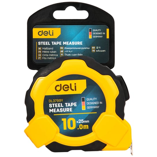 Miara zwijana Deli Tools EDL3799Y, 10m/25mm (żółta) Deli Tools