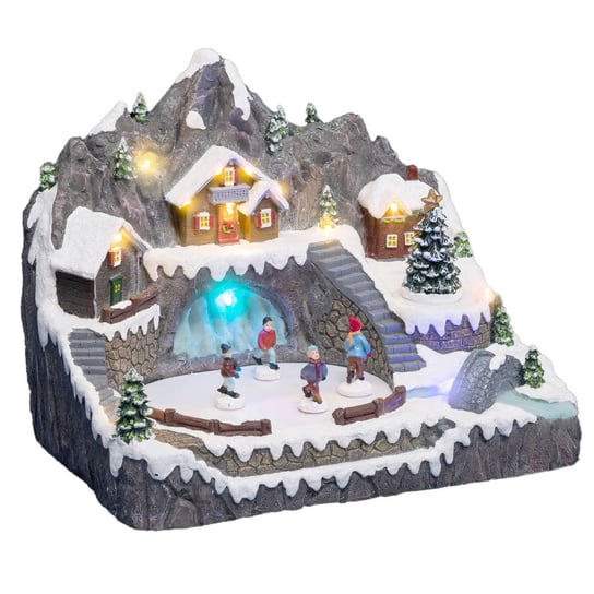 Miasteczko bożonarodzeniowe, scenka świąteczna z lodowiskiem Fééric Lights and Christmas