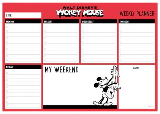 Mickey Mouse - planer tygodniowy A4 29,7x21 cm Grupoerik