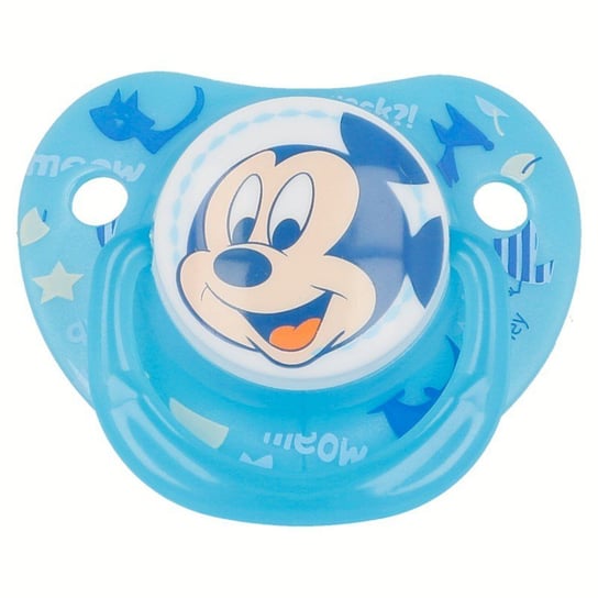 Mickey Mouse - Smoczek silikonowy w anatomicznym kształcie 0 - 6 m (świecący w ciemnośći) (niebieski) Forcetop